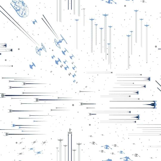 RMK11801WP 198 x 20.5 x 0.025 in. Star Wars Galactic Battles Peel & Stick Wallpaper for Kids, Blue